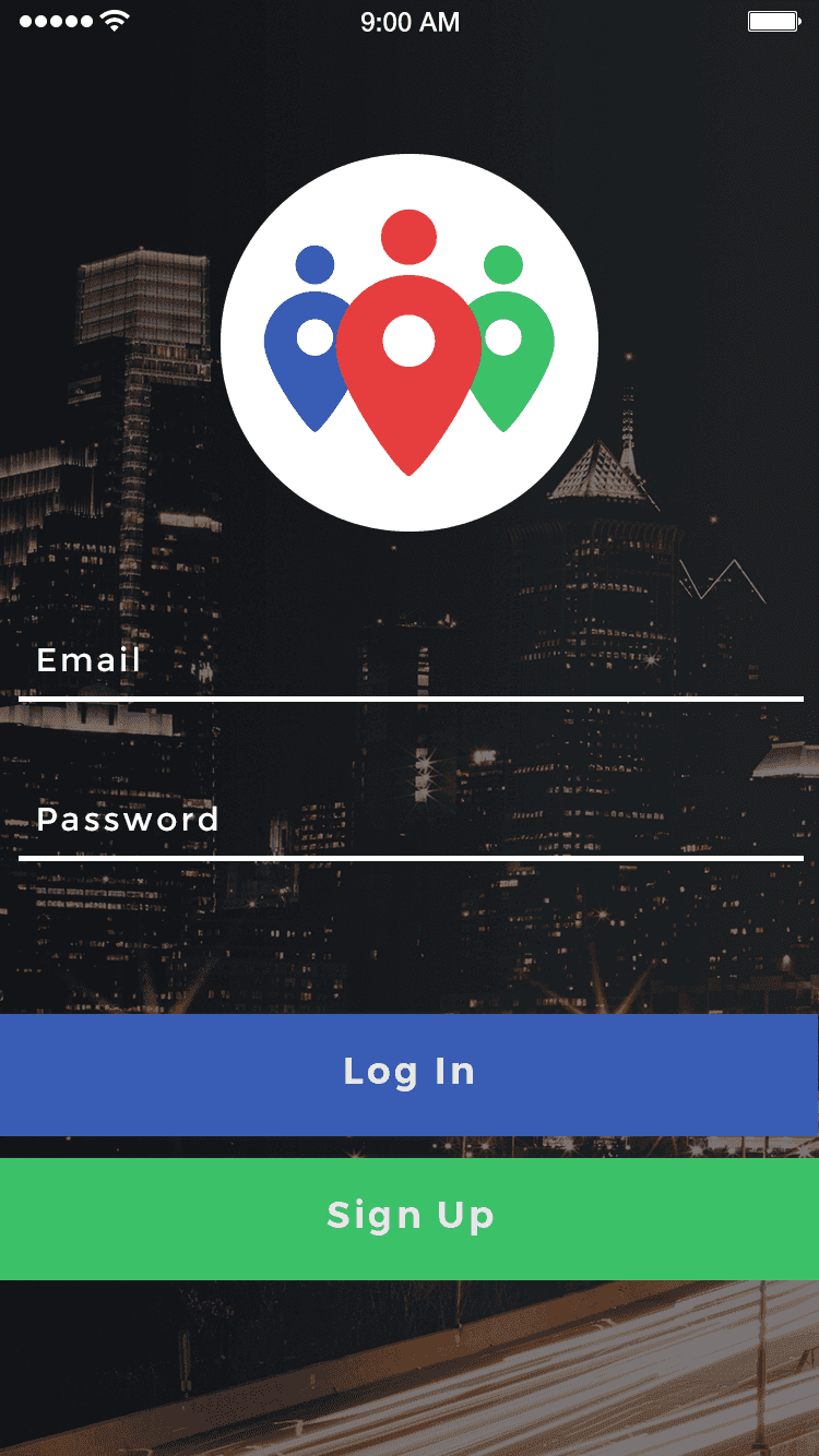 Final app screen: map view with color-coded crowding pins and floating location cards