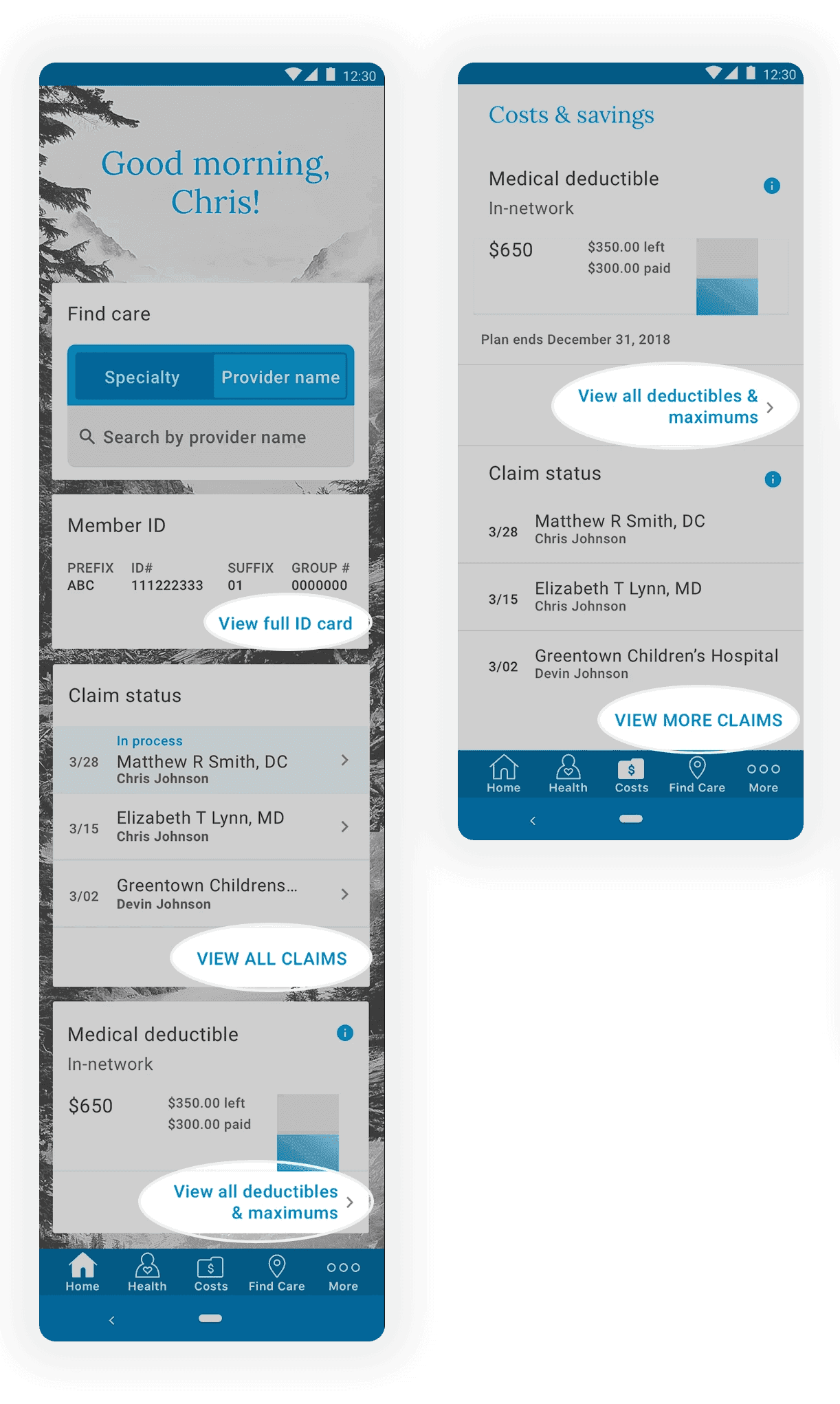 Component library documentation showing buttons, inputs, navigation, and other core mobile components
